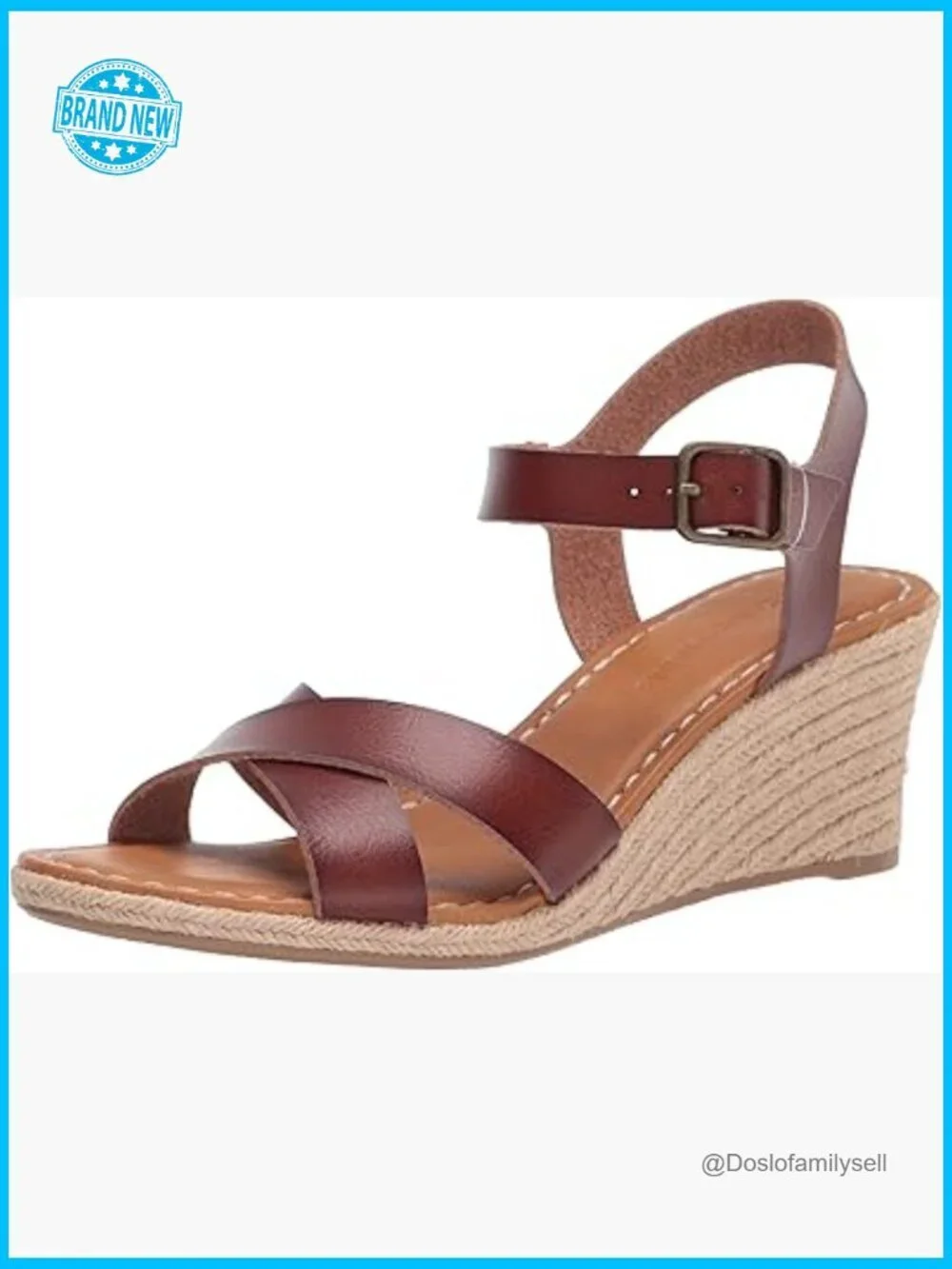 Espadrille Wedge Sandals Ankle Strap Padded Insole Memory Foam Faux Leather